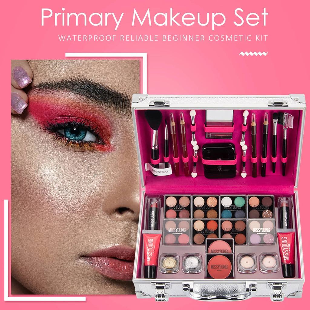 Makeup Starter Kit Professional Make Up Sets With Transparent Case Holiday Beauty Gift Set Starter Cosmetics Full Kits For Women