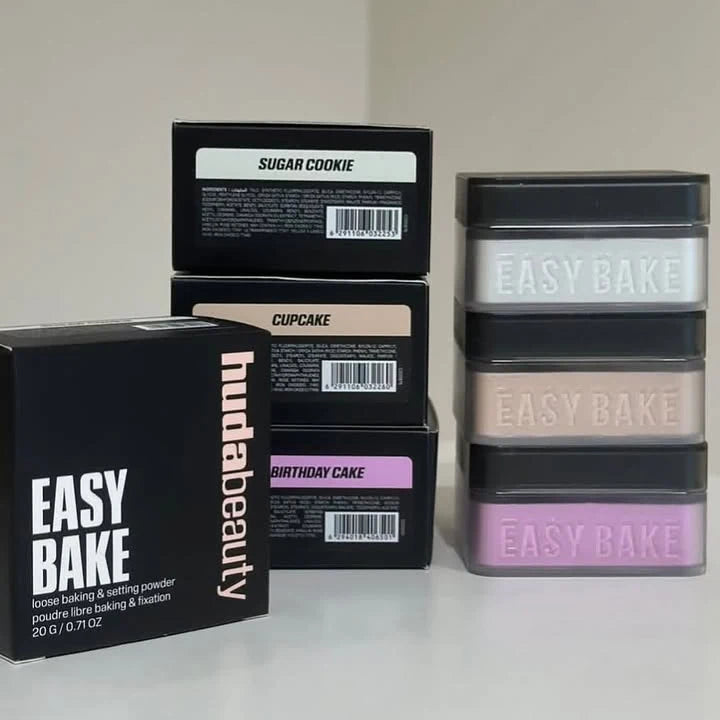 New Color Blocking Huda Easy Bake Fragrance Free Loose Baking and Setting Powder Beauty Oil Control Matte Makeup Setting Spray