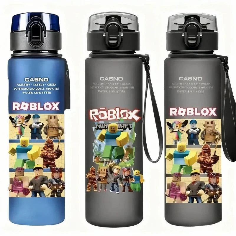 New Robloxs Figure Student Casual Sports Water Cup Plastic Frosted Cups Student Daily Necessities Gifts 560ml