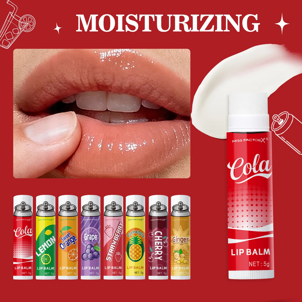 8PCS Soda-Inspired Lip Balm Set, Long-Lasting Moisture & Anti-Chapping Gift Giving