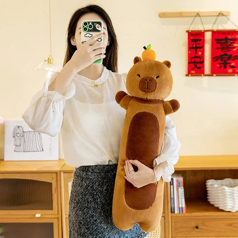 50-110cm Kawaii Giant Long Capybara Plush Pillow Soft Stuffed Animals Cartoon Toys Babys Accompany Sleeping Doll for Girls Gifts