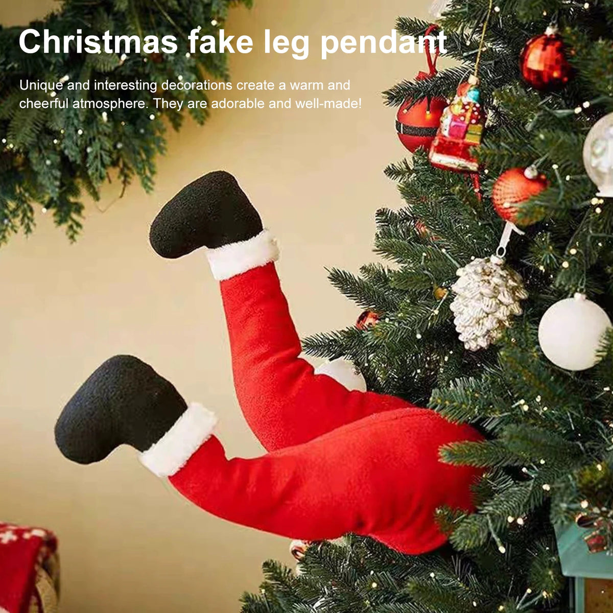 Santa Claus Legs Elf Legs Ornaments Stuffed Filled Christmas Tree Topper Home Hanging Ornaments Elf Holiday Decor Party Supplies
