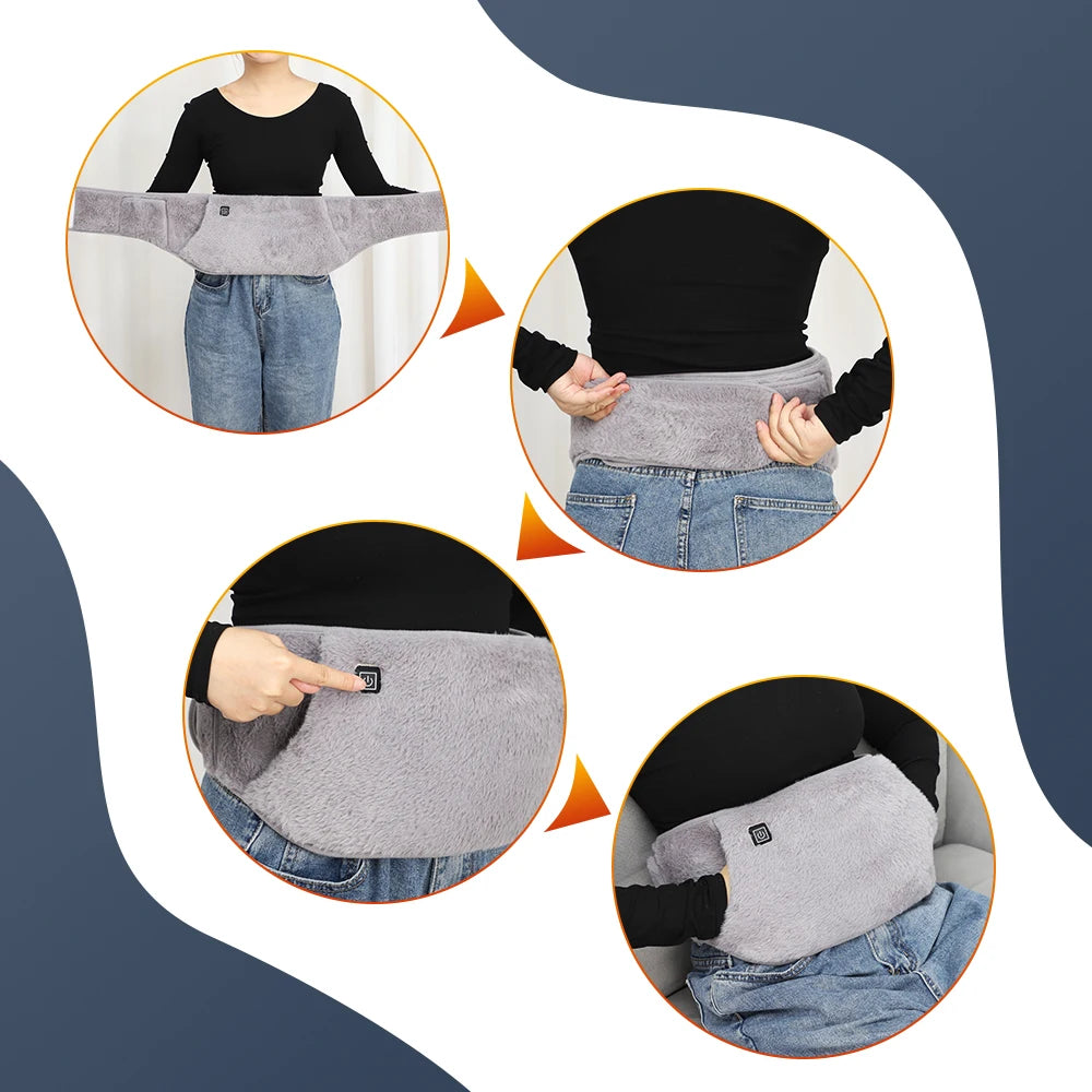 Electric Graphene Heating Pad 3 Levels Abdominal Warmer USB Recharging Cold-Proof Uterine Belt Hand & Waist Warming Pad