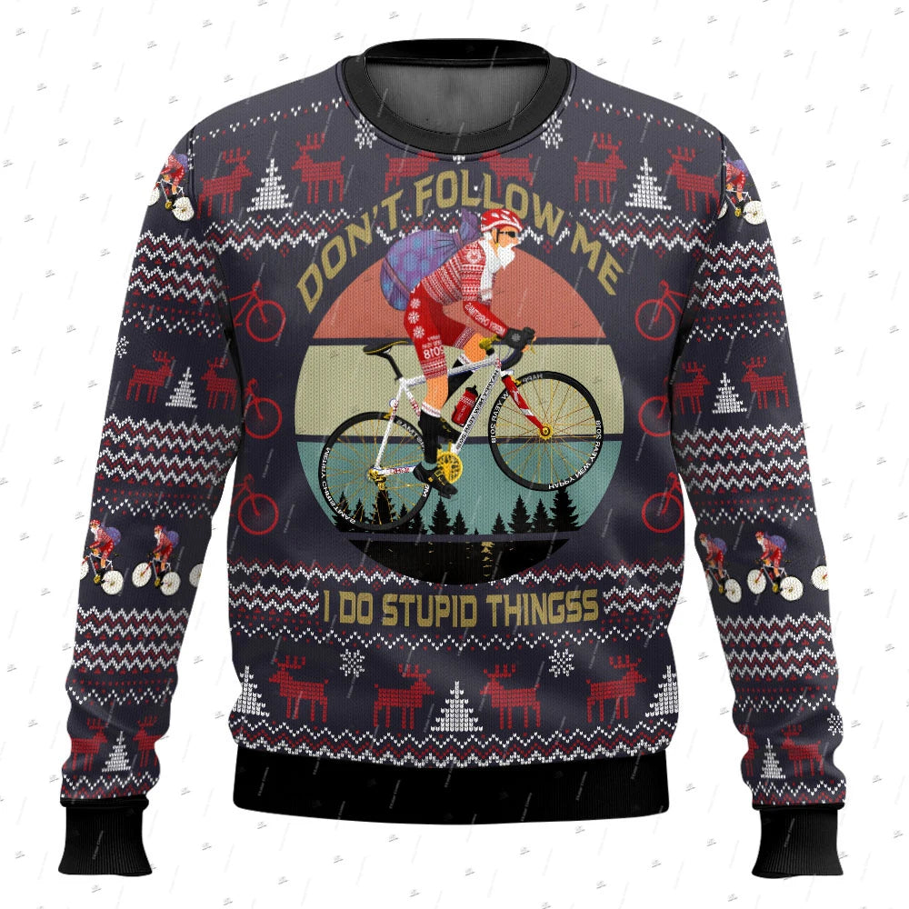 Santa & Skull Print Christmas Jumper