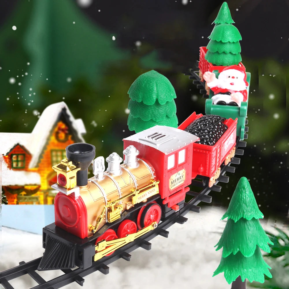 New Electric Train Set Mini Santa Claus Rail Car Toy Creative Decoration Christmas Tree Train Gift Children's Gifts