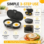 Microwave Egg Poacher Dual Cavity Breakfast Maker with lid