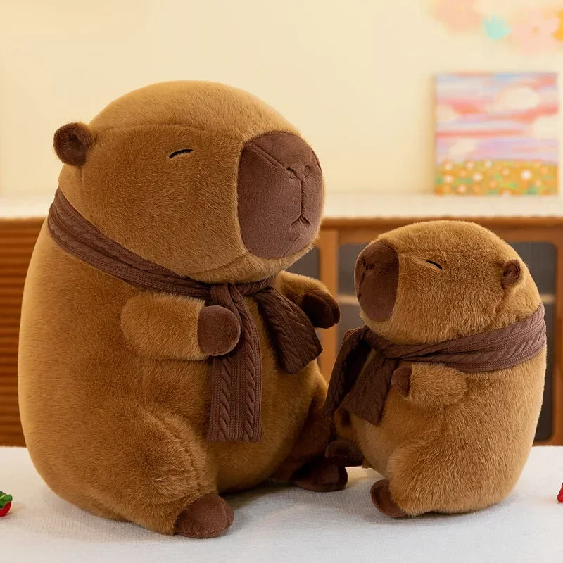 25-30CM Hot Plush Stuffed Doll Cute Scarf Pufferfish Plush Kawaii Animal Toy Children's Birthday Gift Capybara Doll Kids Toys