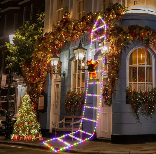 Santa Climbing Ladder Lights — 1.5m or 3m, 8 Modes