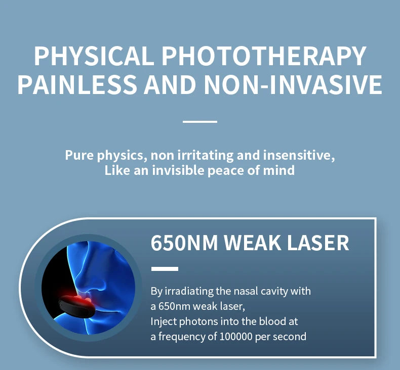 Smart Nasal Phototherapy Device Red Light & Infrared Therapy for Relief of Nasal Congestion Sneezing And Runny Nose - Nasal Care