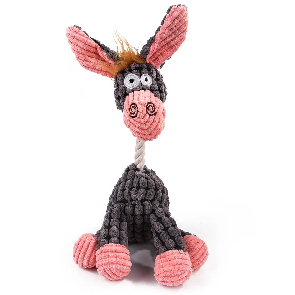 Corduroy Plush Squeaky Dog Toy – Animal Designs