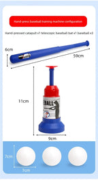 Baseball Launcher Toy, 2-in-1 Foot-Operated/Manual Press Ball Pitching Machine Indoor and Outdoor Interactive Sports Game for Kids, Kinde