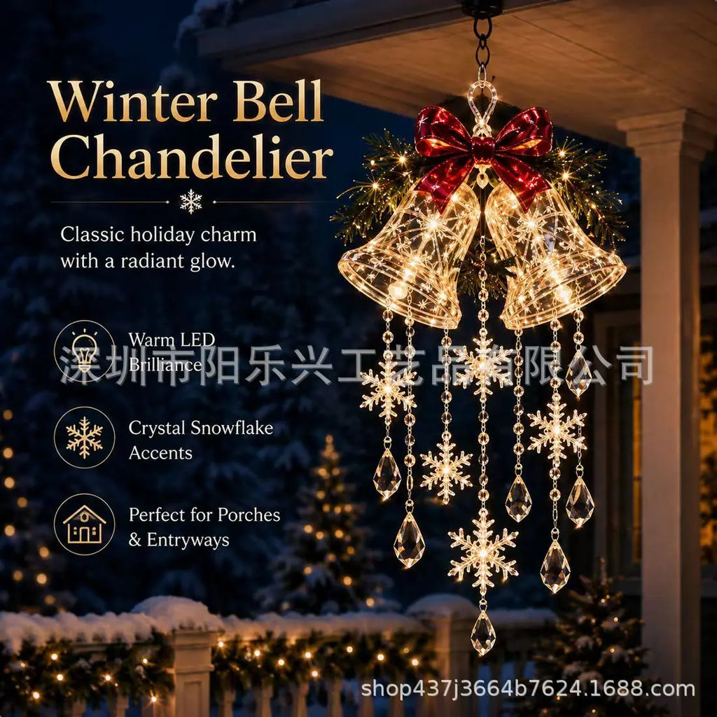 Glow Hanging Ornament Christmas Snowman Elk Ice Crystal Light Hanging Decoration