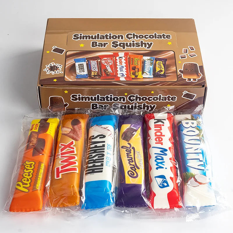 1/8PCS Simulation Chocolate Butter Sticks Squishy Toys Slow Rebound Squeeze Toys Stress Relief Sensory Toys Party Favors No Box