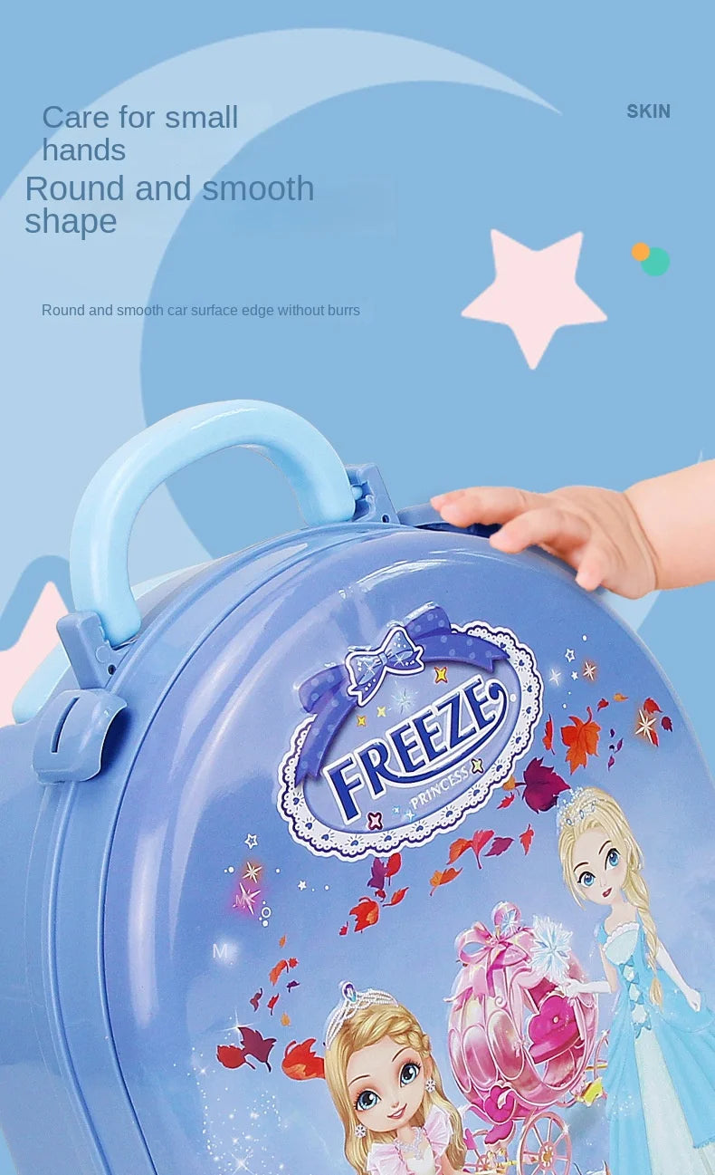 3 in 1 Kids Makeup Toy Set Girls Cosmetics Cosplay Princess Dresser case