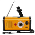 Solar Hand Crank FM AM WB Radio Portable Emergency Flashlight Rechargeable