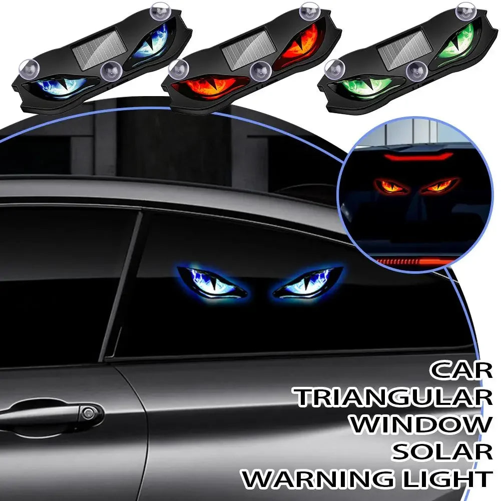 Solar Powered Car Neon Light Wireless Cool DEMON EYE Led Ambient Light Suction Cup USB Rechargeable Atmosphere Breathing Lamp