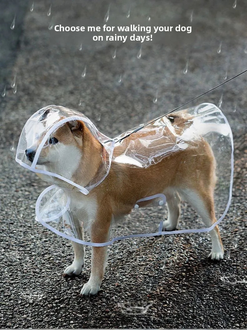 XS-8XL Pet Raincoat Transparent Dog Raincoat Waterproof and Windproof Pet Clothing Large Dog Pet Costume for Rainy Days Walking