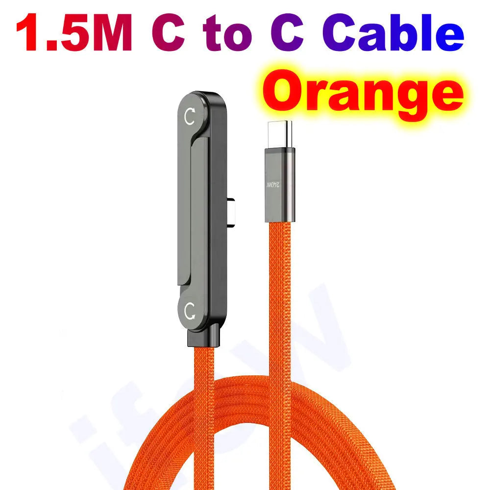 Foldable Charge Cable Usb C Charging Mobile Cable C Flat Charger for iPhone Kickcable Phone Kick Stand Ultra Fast Type C Wire 2M
