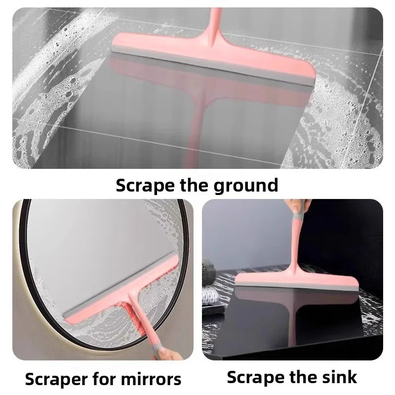 3-in-1 Silicone Squeegee, Multi-Purpose Water Blade for Bathroom, Window, Mirror, Countertop, Glass Cleaning Tool