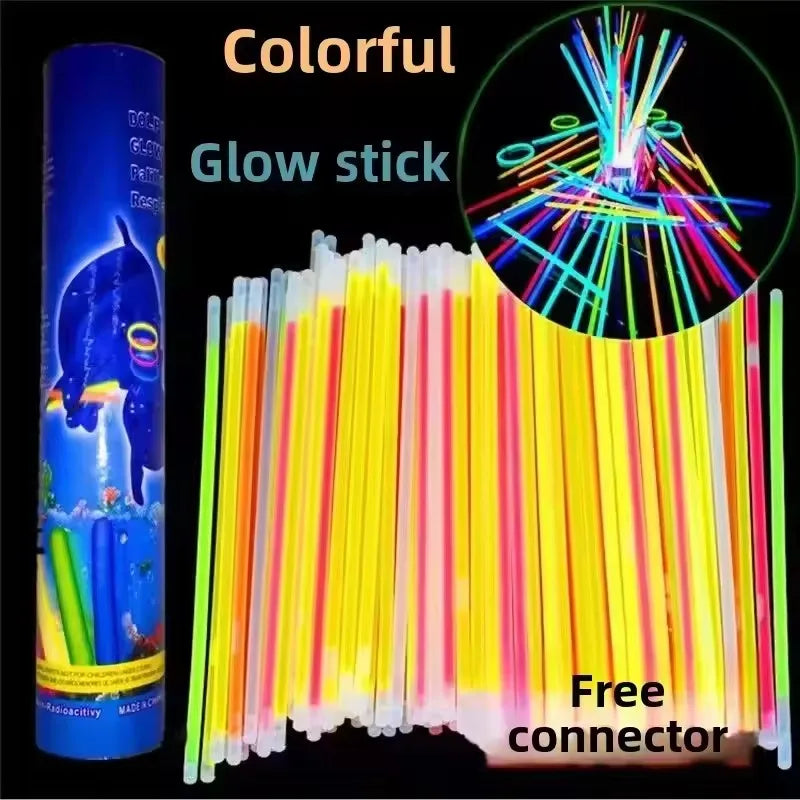 50/100Pcs Fluorescence Sticks Party Multicolor Glowing Stick Bright and  Bendy