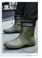 Men Rain Boots Fashion Mid-calf Rubber Boot Outdoor Waterproof Garden Work Shoe Non Slip Fishing Rubber Galoshes Men Rubberboots