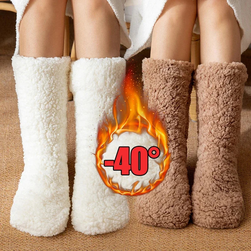 Thickened Winter Women Thermal Cashmere Socks Floor Socks Women's Carpet Home Plus Socks Velvet Sleep Socks Slippers Leg Cover