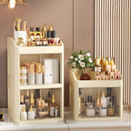3 to 4-Tier Foldable Makeup Organizer with Drawer Function— Storage