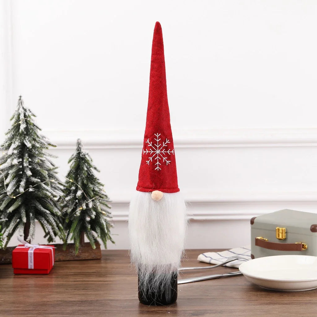 Christmas Wine Bottle Covers — Santa & Snowman Designs