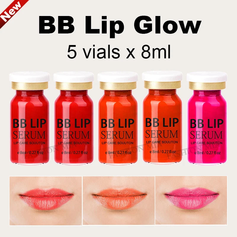Korea 8ml BB Lips Cream Serum Starter Kit Persistent Colorfast Lip Gloss Pigment Moisturizing Lip Skin Care Treatment
