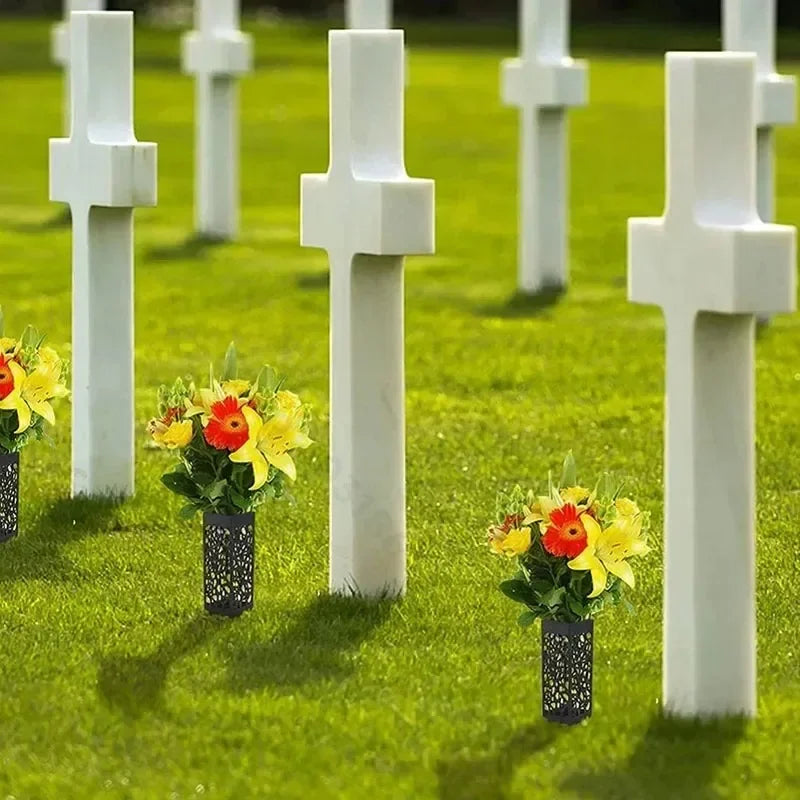 1/2/4PCS Cemetery Vase Plastic Cemetery Vase Decorations Gravestone Grave Yard Ground Outdoor Flower Marker Home Decorations