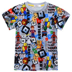Game Roblox Figure Anime Cartoon Pajamas Suit Short Sleeve Home Clothing Pajamas Suit Birthday Gifts