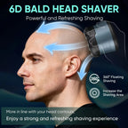 Electric Head Shavers for Bald Men -  Waterproof 6D Magnetic Stainless Head, Upgraded Smooth Shave, Wet & Dry, Type-C Charging, Easy Clean, LED Display, Gifts for Men