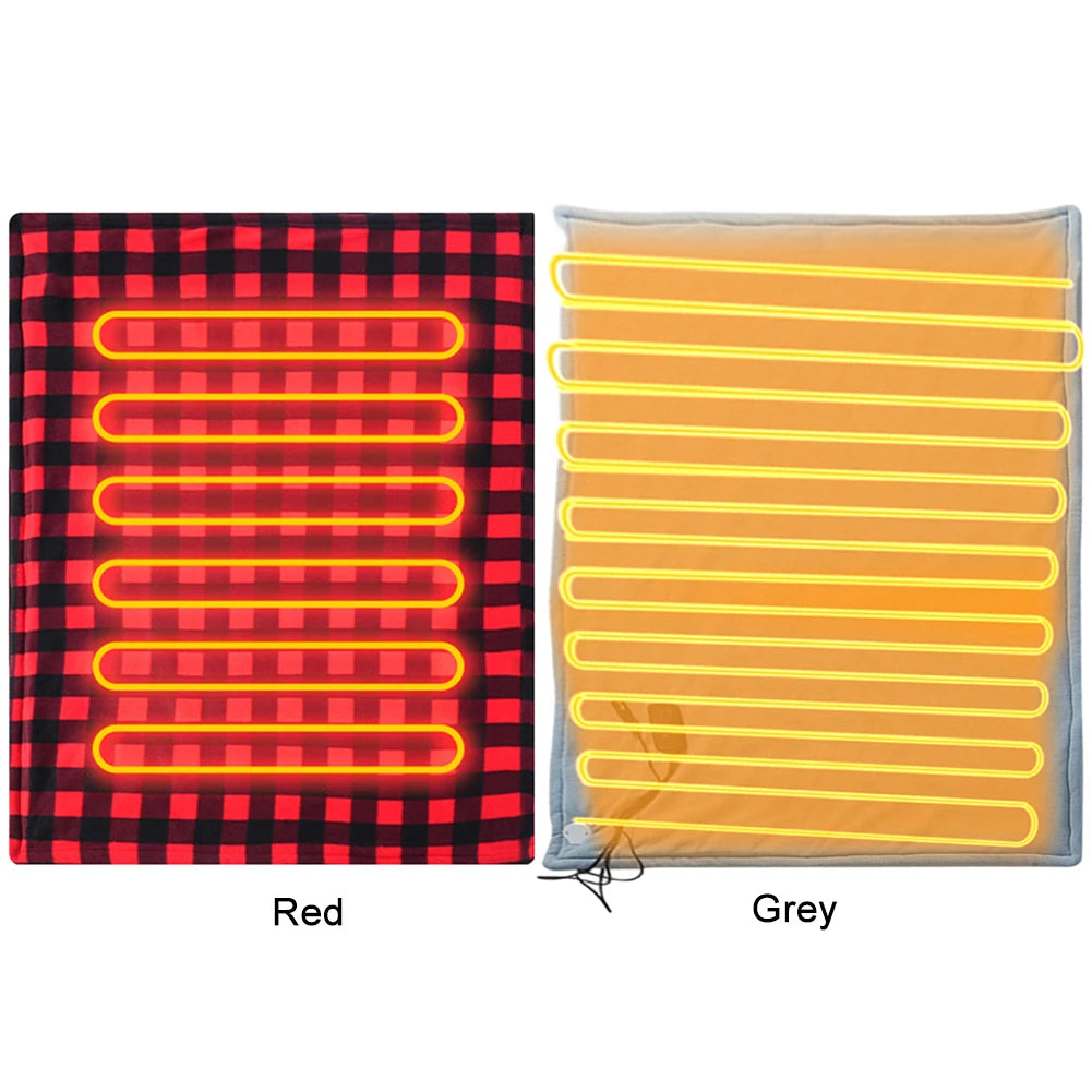 Electric Blanket Body Warmer Electric Heating Pad 12V Soft Heating Mat 9 Adjustable Temperature Electric Heat Blanket for Winter
