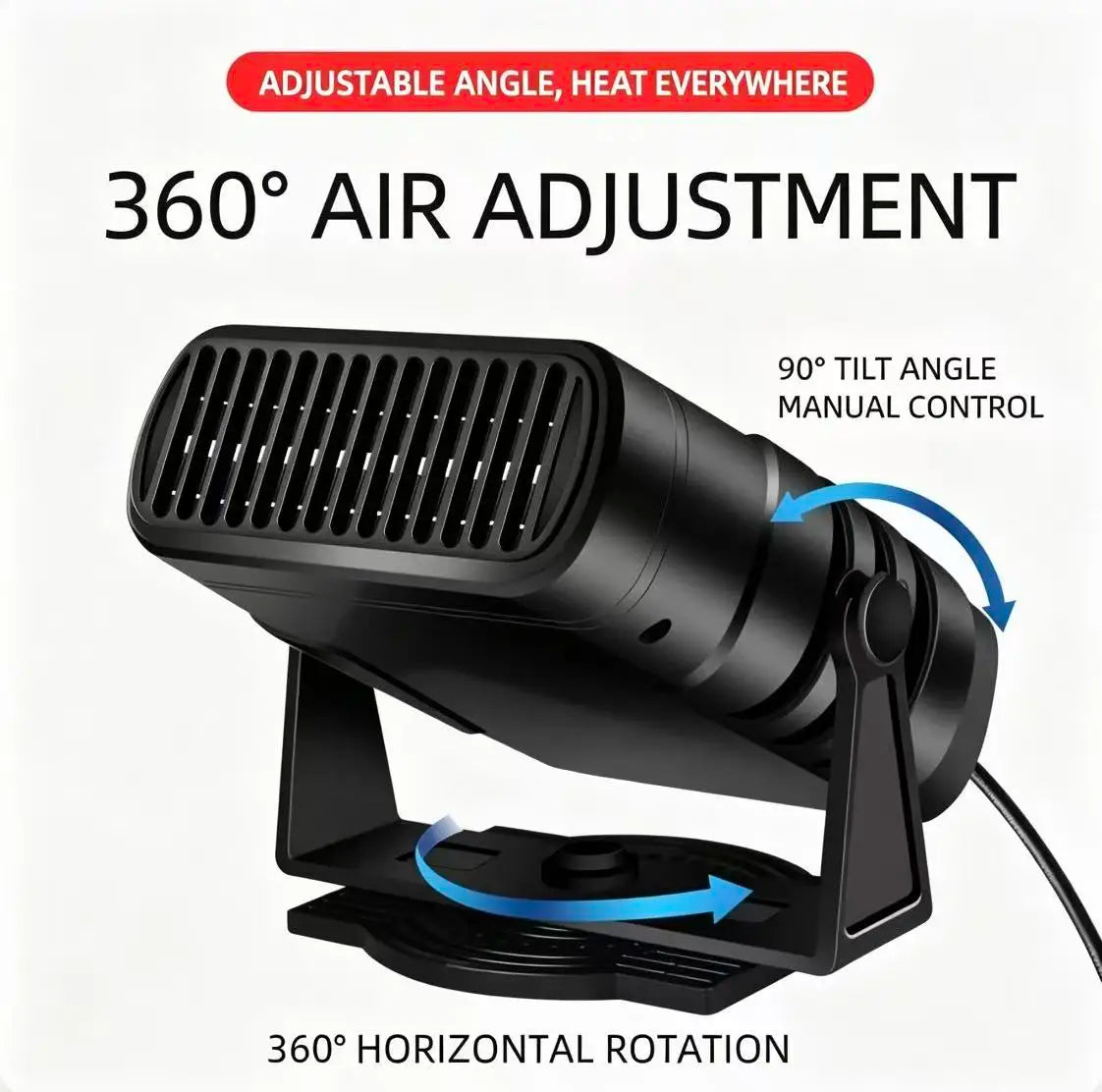 12V 120W /24V 200W Portable Car Heater Cooler Fan Fast Defrost Defogger Rotatable Holder for Truck SUV Windscreen
