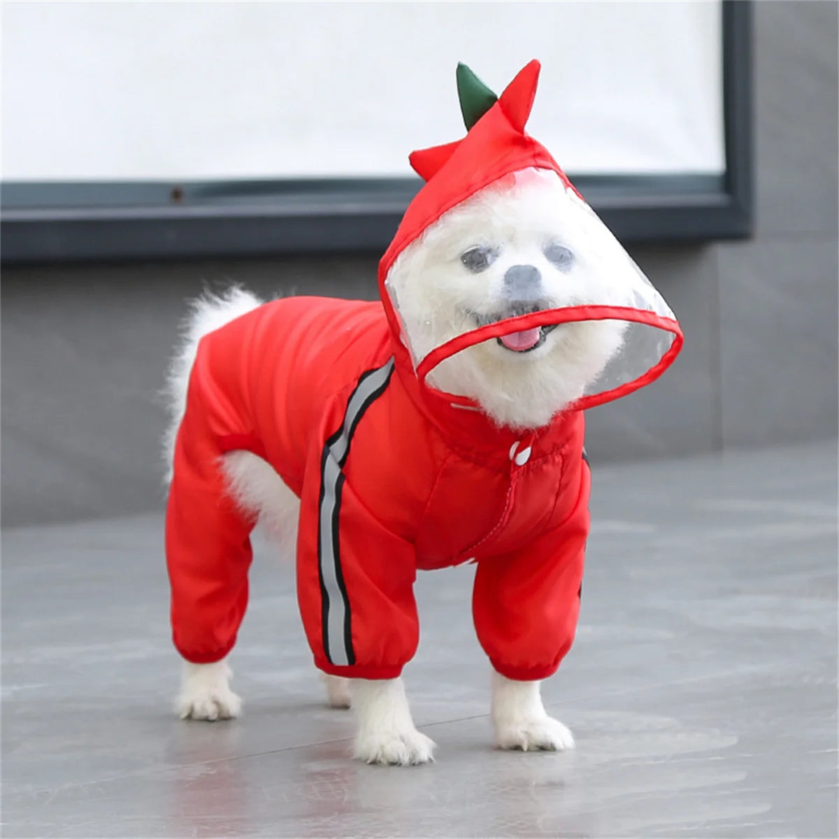 Reflective Hooded Waterproof Dog Raincoat