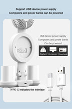 Rechargeable Led Table Lamp for Study Desk Lamp Reading Light Led Night Light with Fan Led Clock Dispaly Reading Desk Light