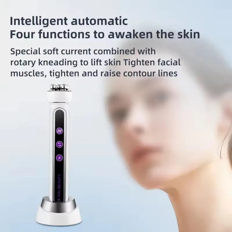 3in1 RF Heating EMS Facial 360° Roller Massager  Firm Microcurrent Beauty Machine