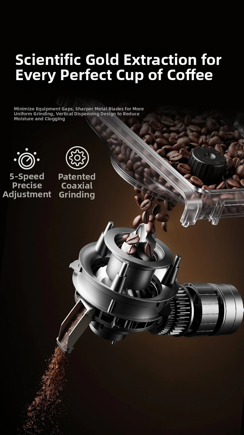 Automatic Espresso Machine with Smart Color Screen, Built-in Grinder & Steam Wand, 20Bar Pressure Coffee Maker for Home, Cappucc