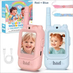 Video Walkie Talkies for Kids 2 Pack Rechargeable Toddler Toys for Indoor Camping Travel Birthday Gfits for Kids Ages 3-12