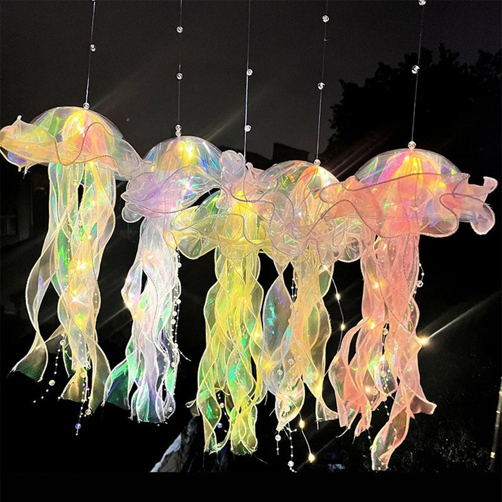 Jellyfish Colorful Nightlight Button Battery Hanging Ceiling Lantern