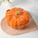 3.7L Enamel Coated Cookware Pumpkin Enameled Cast Iron Cooking Pot NonStick Enamel Pot Casserole Dish 12inch for All Heat Source