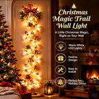 Christmas Magic Trail Wall Light, LED Cascading Holiday Decor,Warm White Glow, Space-Saving Wall Decor, Easy Wall Placement