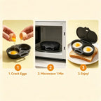 Microwave Egg Poacher Dual Cavity Breakfast Maker with lid