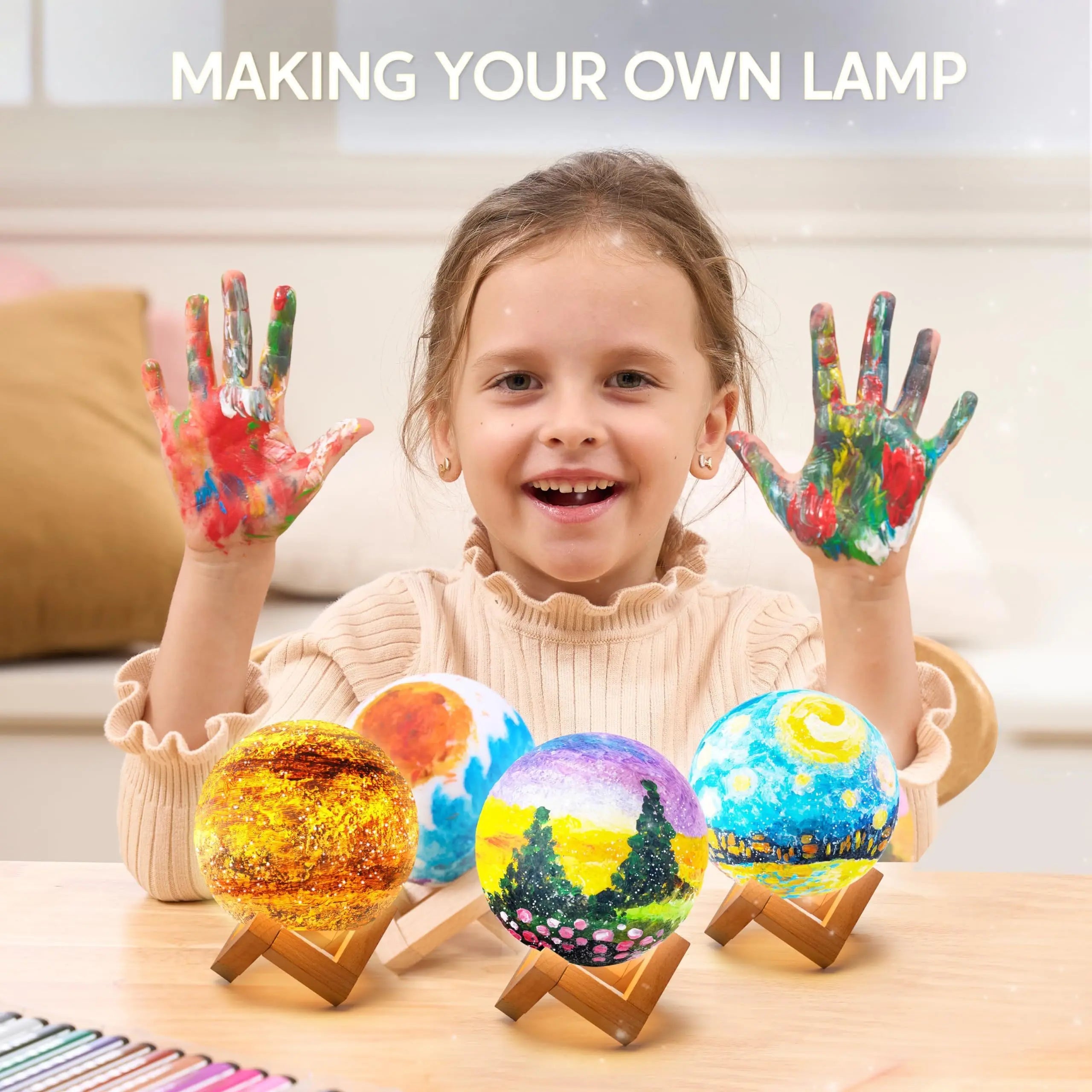 JOYFY DIY Moon Night Light toys Paint 3D Chirstmas
