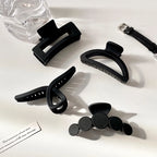 Womans Elegant Black Plastic Hair Claw Grip