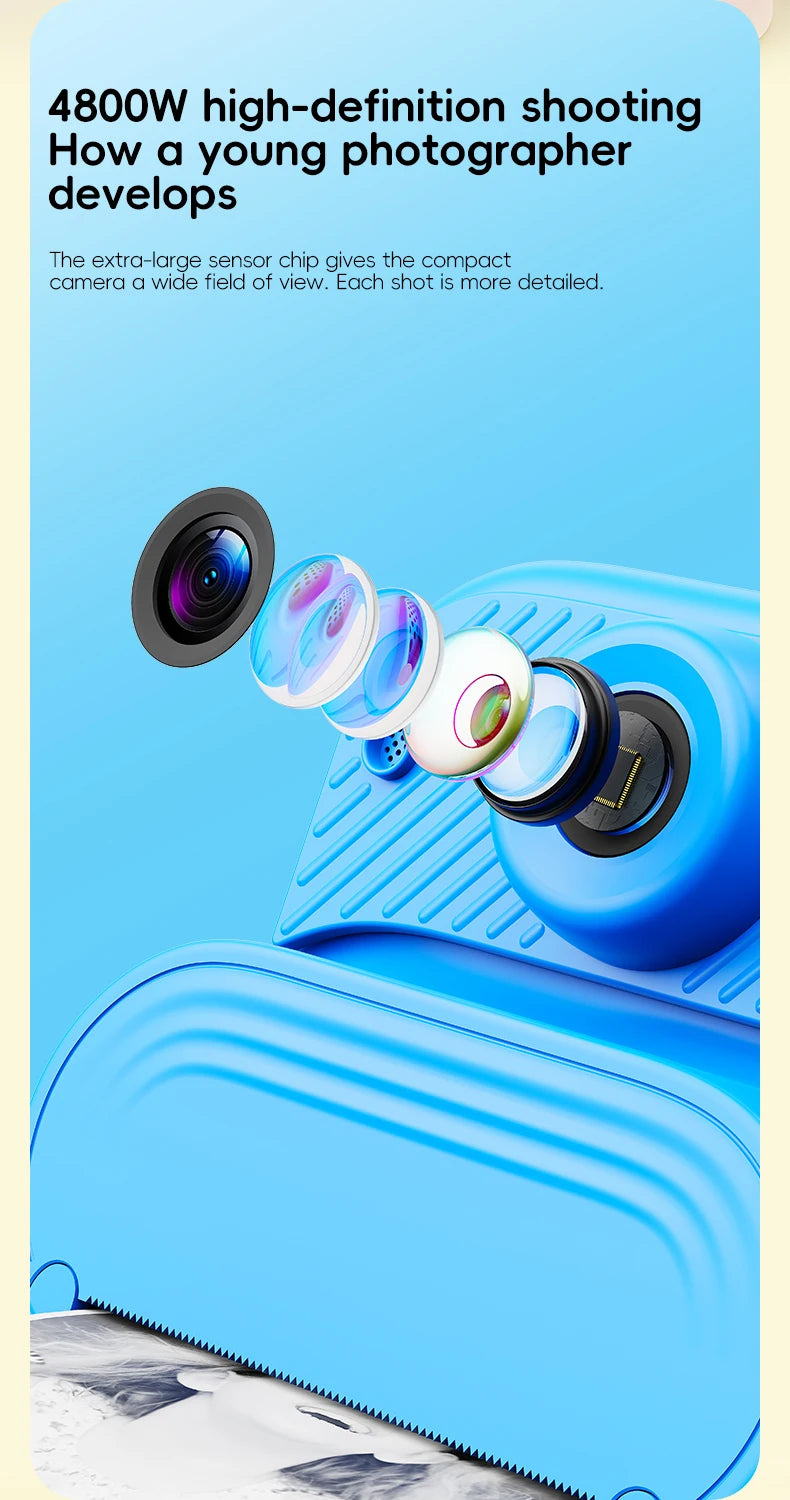 Children's Camera with Photos Prints 1080P Children's Instant Camera Toy