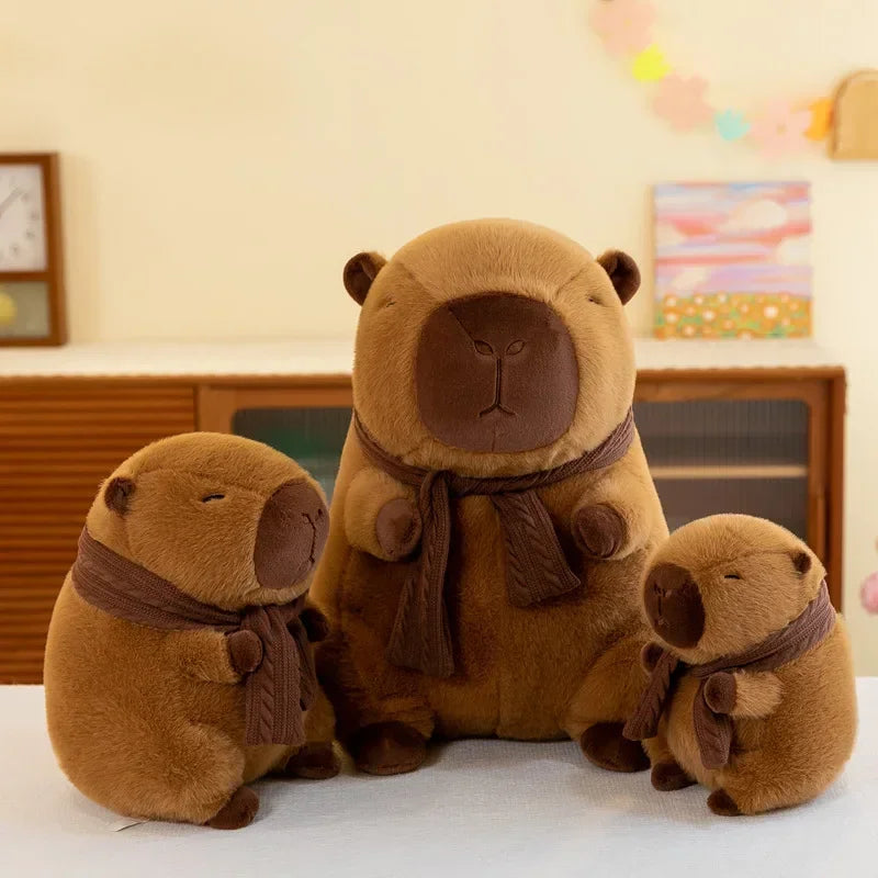 25-30CM Hot Plush Stuffed Doll Cute Scarf Pufferfish Plush Kawaii Animal Toy Children's Birthday Gift Capybara Doll Kids Toys