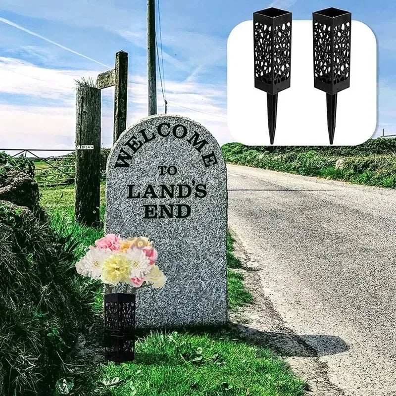 1/2/4PCS Cemetery Vase Plastic Cemetery Vase Decorations Gravestone Grave Yard Ground Outdoor Flower Marker Home Decorations