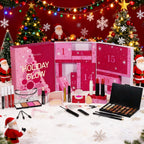 Christmas Countdown Makeup Set Lipstick Eye Shadow Cosmetics 24pcs Holiday Beauty Advent Calendar Gift Box for Women Girls