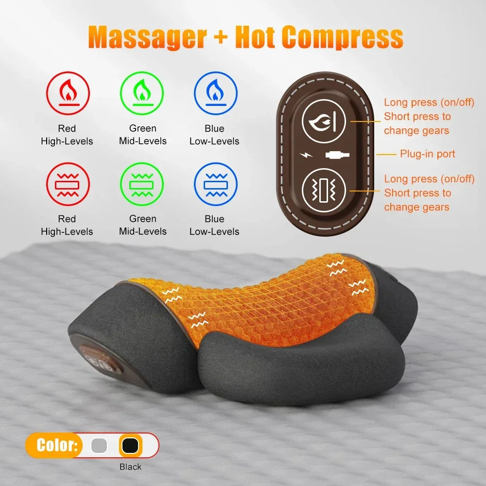 Heated Vibrating Neck Massage Pillow